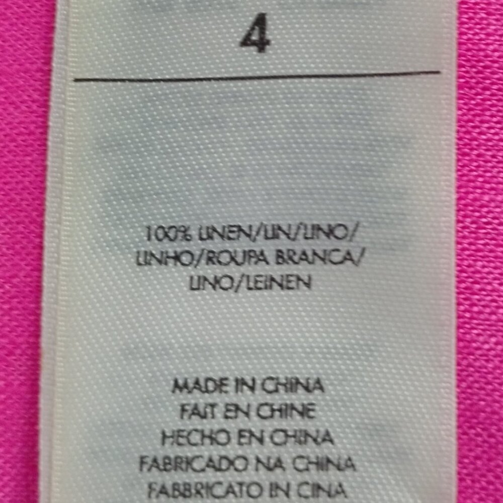 INC Linen Hot Pink Button-Up Blouse, sz 4 - Picture 8 of 8